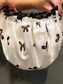 2pcs/4pcs Bow Shower Cap, Double Layer Shower Cap, (Pink + Gold + White + Brown) 4pcs Set, Bow Print Reusable Ladies Shower Cap, Suitable For Home & Travel, 10.63 Inches - Multicolor - View 6