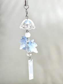 1 pieza "Invierno Frío" Cordón de identificación hecho a mano con cuentas azules CCD, Encantador estilo Ins Charm para correa de teléfono de chica - Celeste - Ver 4
