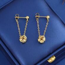 1 par de pendientes elegantes de gota de agua negra con borlas de cadena larga, diseño exclusivo de alta gama, adecuados para banquetes y fiestas - negro dorado - Ver 1