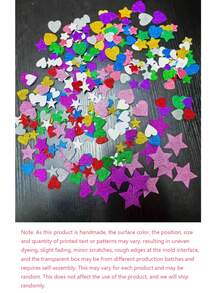 300pcs Colorful Glitter Foam Stickers, Self-Adhesive Stars, Mini Heart Shaped Glitter Stickers, Ideal For Kids Party Favors, Arts & Crafts, Suitable For DIY Crafts, Scrapbooking, DIY Cards, Envelopes And Home Decor (Random Colors And Styles) - Multicolor - View 11