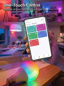 4pcs, Smart Bulbs, RGBCW LED Color Changing Light Bulbs, Dimmable Music Sync Smart Home Bulbs, App Control Wireless LED Lights For Bedroom Living Room. - View 3