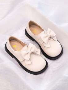 1 đôi giày lười da nữ, đế dày, đế mềm, chống trơn trượt, mũi tròn, kiểu dáng retro, phù hợp cho trẻ em và thanh thiếu niên, phong cách thường ngày, thoáng khí, thích hợp cho mùa xuân, hè, thu. - Màu be - Xem 1