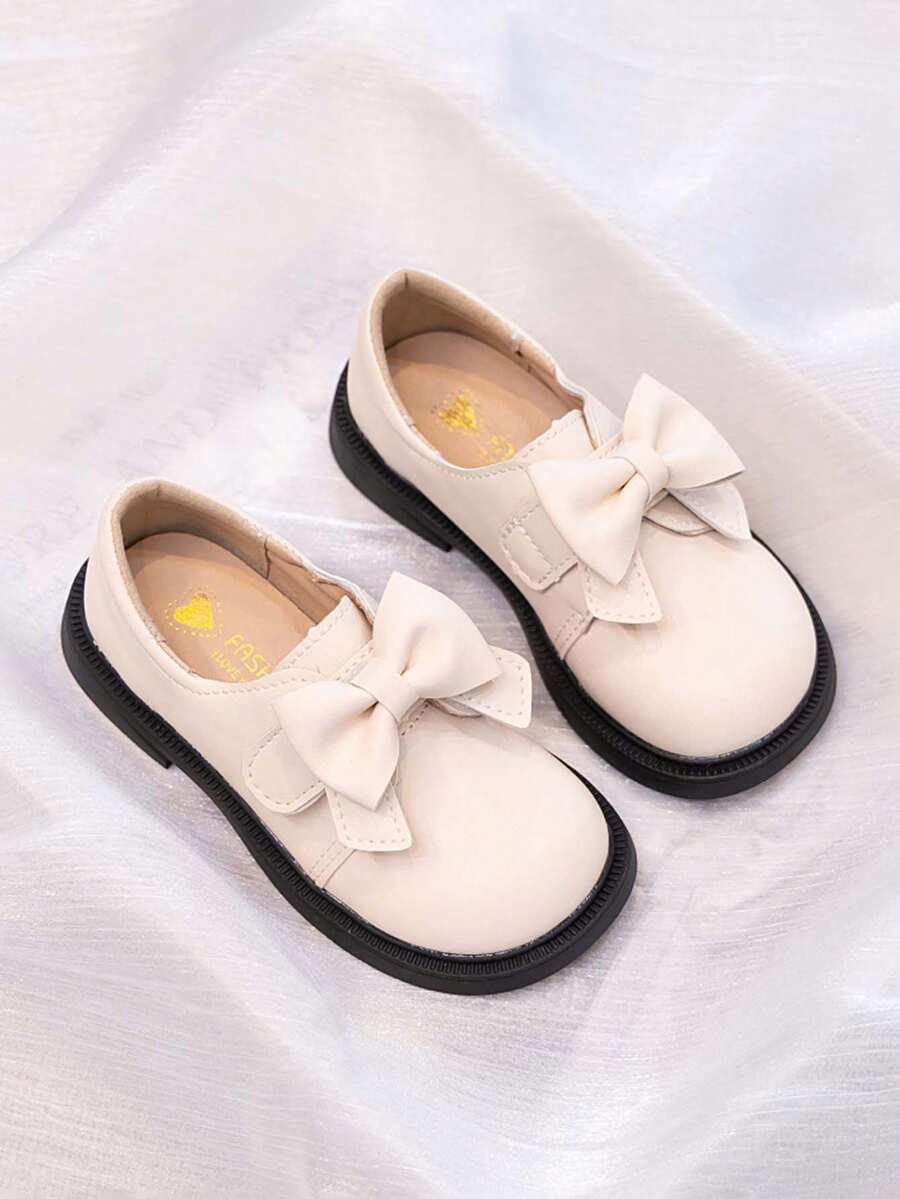1 đôi giày lười da nữ, đế dày, đế mềm, chống trơn trượt, mũi tròn, kiểu dáng retro, phù hợp cho trẻ em và thanh thiếu niên, phong cách thường ngày, thoáng khí, thích hợp cho mùa xuân, hè, thu. - Màu be - Xem 1