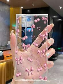 1个粉色爱心蝴蝶结软手机壳，兼容华为荣耀、摩托罗拉、三星Galaxy A04e/12/A13/A14/A34/A50/A52/A53/A54/S21/S22/S23/S24/S25/S25Ultra/S25FE/S26/S26 Plus/S26 Ultra/S26 Edge、6A/7A/8A、12T/13T/15T/15T Pro - 無色 - 查看 6