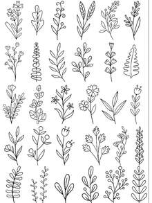 1 Sheet Preprinted Embroidery Pattern Paper | Self-Adhesive Water Soluble Stabilizer Kit With Plant Leaves For Beginners DIY - 1ST - View 15