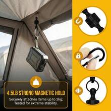 Ganchos Magnéticos para Acampar Pack de 12 Resistentes Multiusos para Camping y Aire Libre - 8 - Ver 2