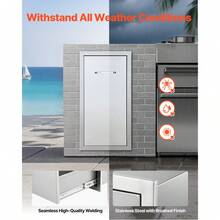 Cajón de Basura para Cocina Exterior, Barbacoa e Islas de Cocina, 344 x 498 x 655 mm, Almacenamiento Interior, de Acero Inoxidable, para Bombonas de Gas Propano, Carga Máxima 25 kg, Plata - Plateado - Ver 3