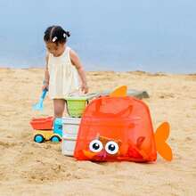 Novedad de verano, bolsa de playa de viaje, bolsa de almacenamiento de juguetes de dibujos animados para niños, bolsa de almacenamiento para traje de baño, bolsa de aseo de mano con ojos grandes CY63 - Negro - Ver 4