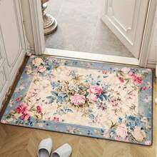 1 pieza Alfombra con estampado de rosa - Alfombra de interior adecuada para decoración de cocina, sala de estar, dormitorio, lavandería y baño - A - Ver 3