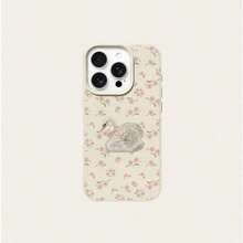 1pc Vintage Floral Heart Frame Swan Pattern TPU Phone Case Compatible With IPhone 17 Pro Max/17/16 Pro Max/15/13/12/11, S20 FE/A15/S24/A55,  Note 11/12/13 Pro, Full Body Soft Protective Cover - 款式11(1pc) - 查看 5