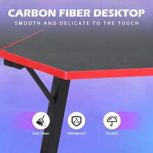 Gaming Desk L Shaped Desk, 50.4" Large Computer Desk With Shelves & Carbon Fiber Desktop, Wood Computer Table Writing Work PC Desk For Bedroom Office Dorm Small Space, Black - 黑色 - 查看 4