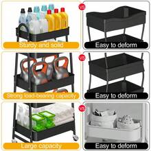 3-Tier Mobile Storage Cart, Steel Frame Structure, With Handle & 2 Brakes, Easy Assembly, Suitable For Bedroom, Laundry Room And Bathroom Storage - Multicolor - View 9