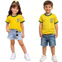 Girls' Brazil Shirt, Sizes 4 To 14 Years. - 黃色 - 查看 4