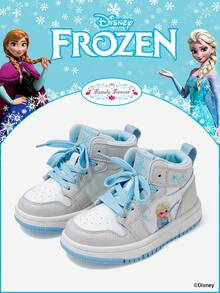 Disney 1 Pair Children's Authorized Collaboration Sports Shoes, Including Princess, Anna Princess, And Arendelle Princess Sports Shoes, Suitable For Daily, Holiday Sports And Outdoor Wear. Comfortable, Non-Slip, Durable And Breathable Soles - Silver - View 1