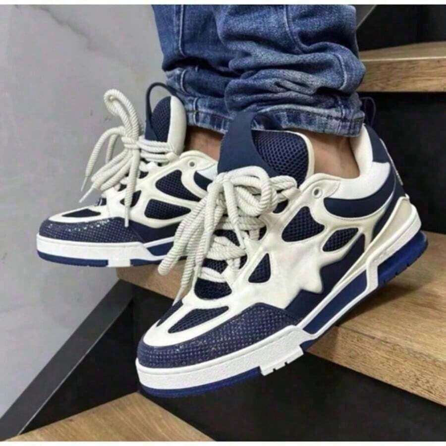 Unisex Skate Classic Casual Sneakers, Sizes 34 To 43 (Men's And Women's). - 藏蓝色 - 查看 1