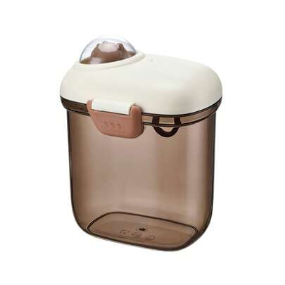 1 hộp đựng sữa bột trẻ em. Vui lòng kiểm tra kích thước sản phẩm trước khi mua. Chất liệu: PP, hộp đựng chắn sáng, hộp đựng gia dụng/ngũ cốc, hộp đựng sữa bột nhiều lớp di động, kèm muỗng định lượng, vòng đệm kép + khóa chắc chắn, nắp trên có vạch chia thời gian, màu nâu chống oxy hóa, thích hợp để đựng thức ăn cho bé/đồ dùng khi đi du lịch (có các kích cỡ 1000ml và 400ml)