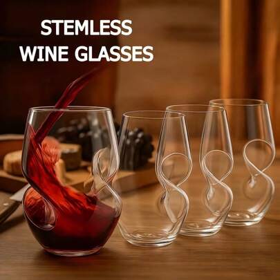 High Borosilicate Glass Whiskey Tumbler, Cocktail KTV Bar Creative Transparent Heat-Resistant Thumbprint Wine Glass