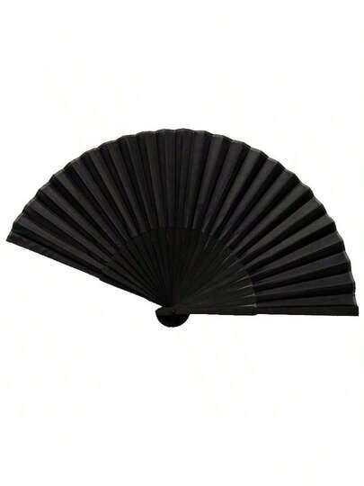 مروحة يدوية، مروحة صينية، مروحة يدوية قابلة للطي للنساء - مروحة صينية/يابانية يدوية ذات طراز رجعي أنيق، مروحة صينية قابلة للطي من الحرير والخيزران بطراز عتيق - للحفلات الزفاف والديكور ومهرجانات الموسيقى والرقص والحفلات والعروض والهدايا (أسود جذاب)