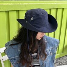1 Hat For Spring Men's And Women's Travel Mountain Climbing Sun Hat, Large Brim Sun Protection Fishing Hat, Sun Hat, Fisherman's Hat - 藏藍 1 - 查看 1