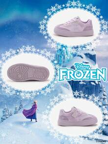 Disney Sản phẩm được ủy quyền hợp tác với | Một đôi giày thể thao trẻ em, bao gồm giày thể thao Công chúa, giày thể thao Công chúa Anna và giày thể thao Công chúa Arendelle, phù hợp cho các hoạt động thể thao hàng ngày trong kỳ nghỉ và ngoài trời. Thoải mái, chống trơn trượt, chống mài mòn và thoáng khí cho lòng bàn chân (giày thể thao trẻ em, giày trẻ em, giày bé gái) - Màu tím - Xem 4