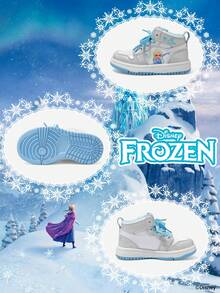 Disney 1 Pair Children's Authorized Collaboration Sports Shoes, Including Princess, Anna Princess, And Arendelle Princess Sports Shoes, Suitable For Daily, Holiday Sports And Outdoor Wear. Comfortable, Non-Slip, Durable And Breathable Soles - Silver - View 4
