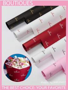 20 Tờ Giấy Gói Quà Hoa, Giấy Gói Quà Hoa Hình Trái Tim Ngày Valentine, Giấy Gói Quà Hoa Trang Trí Hình Trái Tim và Chữ "Tình Yêu" Lãng Mạn, Giấy Gói Quà Hoa, Giấy Gói Quà Hoa Chống Thấm Nước, Giấy Gói Quà Kiểu Châu Âu, Giấy Gói Quà Dày Chống Thấm Nước, Giấy Gói Bó Hoa, Thích Hợp Cho: Tự Làm Quà Tặng Thủ Công, Gói Hoa và Vật Dụng Trang Trí Hoa. - Màu hồng trong suốt - Xem 2