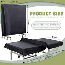 Golkcurx Ping Pong Table CoverTable Tennis Cover Waterproof Sunproof Indoor and Outdoor Fits Universal 9x5 FT Tables Black (R01) - Negro - Ver 3