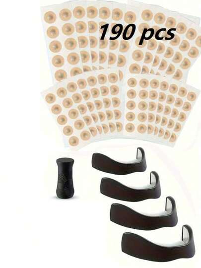 190pcs Magnetic Dilator Strips (Excludes Expander) - Round & Square Adhesive Patches, Suitable For Sleeping, Sports And Outdoor Activities, Provide Breathing Support - Strong Adhesion, Comfortable Patches, Enhanced Air Flow, Breathable Strips, Flexible Design, Skin-Friendly Material
