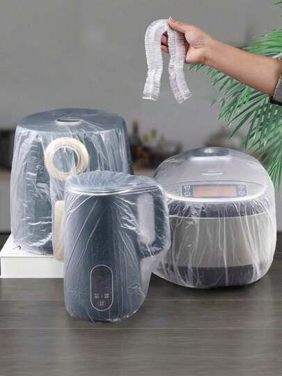 5/50/100pcs Transparent Dust Cover With Elastic Design, Suitable For Rice Cookers, Electric Kettles, Air Fryers And Other Kitchen Appliances, Prevents Dust, Grease And Water Stains. Applicable For Long-Term Storage Or Daily Use Of Household Appliances, Also Suitable For Furniture And Appliances Protection During Moving And Renovation.