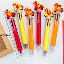 5支装可爱高品质迷你四色圆珠笔，便携可爱多色圆珠笔，适合日记本使用 - 彩色 - 查看 5