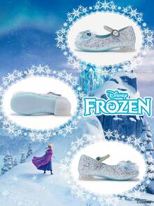 Disney 1 Pair Authorized Princess Shoes, Suitable For Daily And Outdoor Wear, Comfortable, Non-Slip, Breathable (Children Flat Shoes, Girls Shoes, Princess Shoes, Queen Shoes) - Baby Blue - View 4