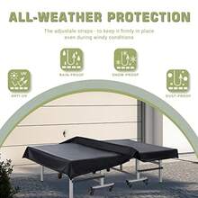 Golkcurx Ping Pong Table CoverTable Tennis Cover Waterproof Sunproof Indoor and Outdoor Fits Universal 9x5 FT Tables Black (R01) - Negro - Ver 7