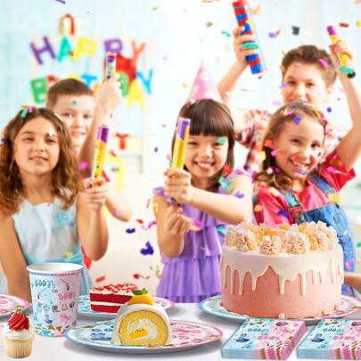 10pcs Gender Reveal Party Supplies Decorations, Blue & Pink Paper Plates, Western Cowboy Themed Pink & Blue One-Time Tableware, Boots & Bow Decor For Pink & Blue Party Supplies