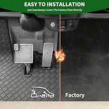 Golf Cart Floor Liner Mat 8mm Thick Rubber Full Coverage Only Fit for 2007-2016  Drive Gen1 G29 YDR Adventurer Carts Diamond Deluxe Non-Slip Front Feet Mat Replacement - Black Trim - Ribete negro - Ver 7