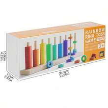 Juguete de clasificación y apilamiento de colores de madera, juego de círculo arcoíris - Juguete sensorial para la identificación y clasificación de colores - Multicolor - Ver 12