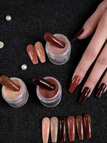 6色亚克力粉套装，裸粉色和白色高光亚克力粉套装，美甲DIY设计，6件亚克力3D美甲雕塑，美甲延长和雕刻，专业聚合物3D亚克力美甲套装，送给女性/女孩的礼物，持久耐用且易于使用 - 彩色 - 查看 2