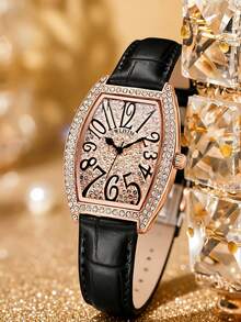 WLISTH 女士防水石英表，皮带材质，商务休闲风格。 - 黑色 - 查看 2