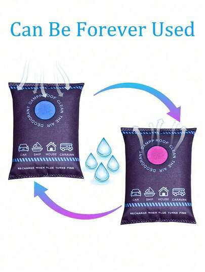 Reusable Desiccant Bags | Highly Efficient Silica Gel, 100g/200g Options | Moisture Absorber, Mold Inhibitor, Odor Eliminator, Suitable For Seasonal Dampness, Rainy Season And Spring Condensation | Ideal For Bedroom, Wardrobe, Cabinet, Kitchen, Bathroom, Shoe Cabinet And Various Home Storage Environments, Room Dehumidifier, Silica Gel Pack, Home Supplies