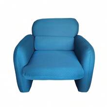 Bossa – Sillón Individual para Sala, Dormitorio u Oficina, Tapizado Cómodo Moderno de Fácil Armado – Roppongi - Azul - Ver 2