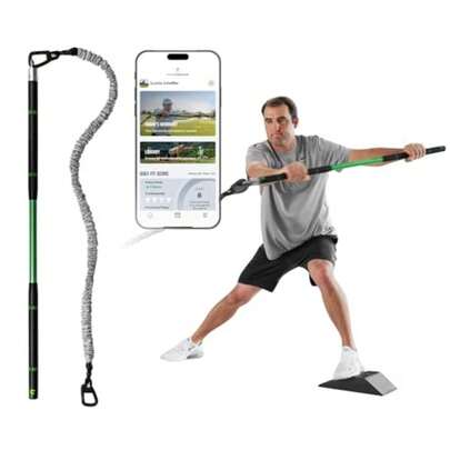 Swing Trainer Plus Golf Fitness and Training System for Strength Flexibility and Swing Power Includes 1-Year Membership and Premium Training Bar for Golf-Specific Workouts