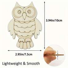 10pcs/20pcs Wooden Owl-Shaped Wood For DIY Painting And Doodling Crafts, Wooden Hanging Ornaments And Decorations For Festivals, Weddings, Home Parties, And Birthday Decorations - Multicolor - View 2