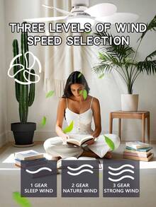 250mm (20.5 Inch) Large Ceiling Fan Light With Remote Control, 40W Lamp Holder, E26 Base Ceiling Fan, 3-Speed, 3000K-6500K Dimmable, With Lamp Holder Extension, Suitable For Bathroom, Kitchen And Small Rooms - one-size - View 7