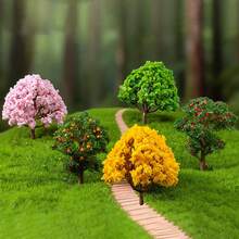 1/10 件装 6.5厘米混合模型树，DIY工艺品，建筑模型，景观场景，自然绿色，手工场景，铁丝花树，成品迷你景观模型树，模型材料 65毫米 - 仿真迷你鐵絲花樹 - 查看 5