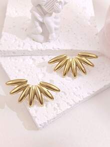 Vintage Gold Earrings Set Stainless Steel Jewelry Bow Heart Geometric Earring Stud Hypoallergenic Statement Earrings For Women Gift-(1-13 Pairs) - Gold - View 7
