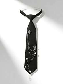 Women's Fashion Casual Star Metal Chain Tie, No Tie Required, Vacations, And Traveling - màu đen - Xem 9
