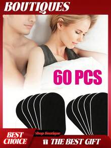 10/20/30/60/80/100pcs Anti-Snoring Devices, Anti-Snoring Sleep Patches, Sleep Assistance Anti-Snoring Patches, Silky Cooling Sensation, Comfortable Relaxation, Fatigue Relief, Essential For Napping And Rest, Sleep Recovery - Black - View 4