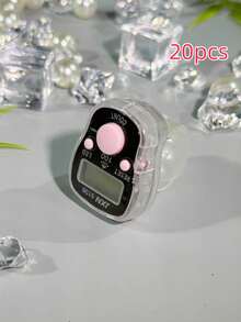 带蜂鸣声的新型 LED 闪光发光手指计数器、透明多色拼图计数器、电子念珠计数器、念珠计数器、多用途计数器、小巧时尚的戒指、男女便携式计数器,适用于节日礼物、祈祷计数等。 - 彩色 - 查看 30