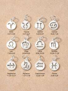 FOREVER QUEEN 1pc Women's 12 Zodiac Constellations Adjustable Silver Tone Anklet, Birthday Gift For Girls, Beach Foot Chain - Anklet - View 2