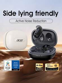 Acer OHR562 無線藍牙耳機 Mini 入耳式 ANC/ENC 通話雙饋噪聲消除 柔軟耳塞 舒適佩戴 300mAh 大容量 相容 iOS/Android 手機 - 均碼 - 查看 3