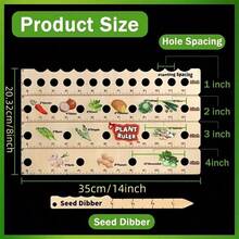 1PC Multifunctional Planting Ruler With Seeder And Planting Guide, Square Gardening Tool And Perforated Gardening Ruler, Vegetable Planting Board, Plant Gardening Supplies - 1 - View 2